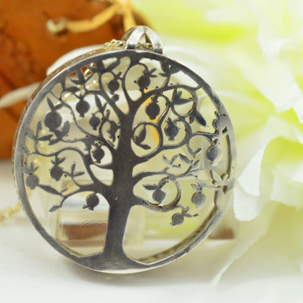 Silver Pomegranate Tree Pendant