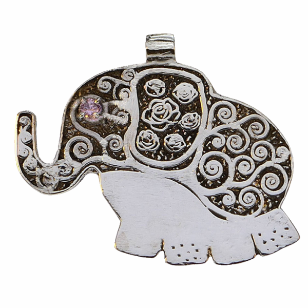 Jolly Elephants Silver Pendant