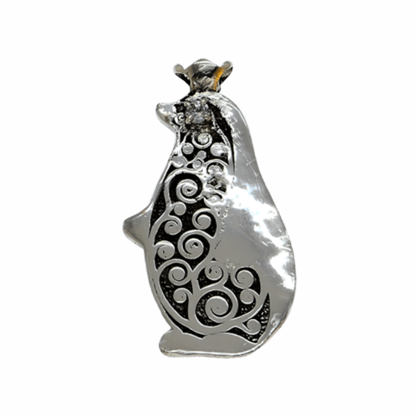 Adorable Penguin Silver Pendant