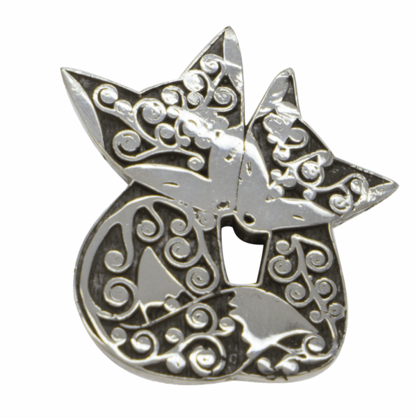 Loving Foxes Silver Pendant