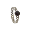 Silver Tracery Ring Red Garnet